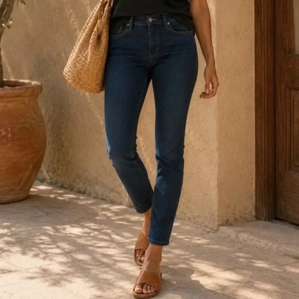 NWT prAna Sienna Mid Rise Flattering Fit Stretch Cotton Skinny Jeans 4 / 27 Blue